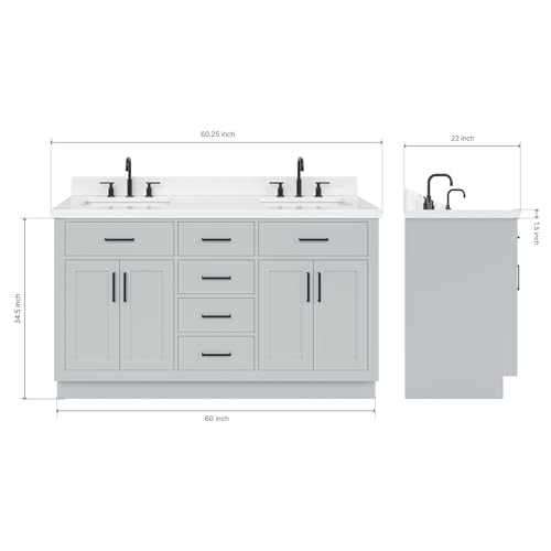ARIEL Hepburn 60-inch Double Bathroom view 2