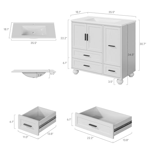 LIKIMIO 36" Bathroom Vanity with view 2