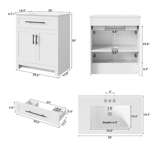 LIKIMIO 30" Bathroom Vanity with view 2