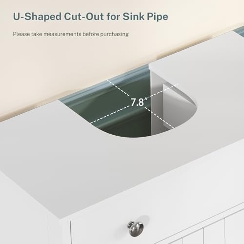 TEENFON Pedestal Sink Storage Cabinet view 5