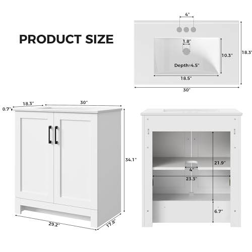 LIKIMIO 30" Bathroom Vanity with view 2