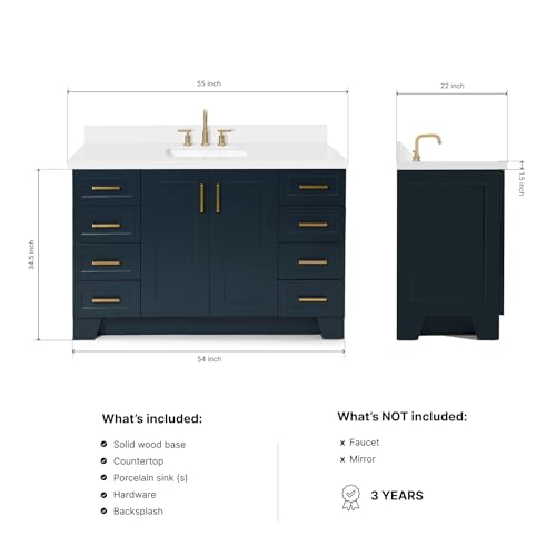 ARIEL Taylor 54-inch Bathroom Vanity view 2