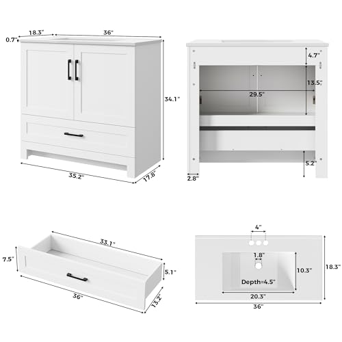LIKIMIO 36" Bathroom Vanity with view 2