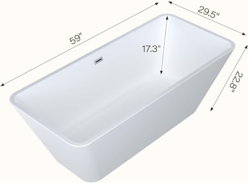 59 Inch Acrylic Freestanding Bathtub view 2