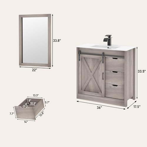chartustriable 36 Inch Bathroom Vanity view 2