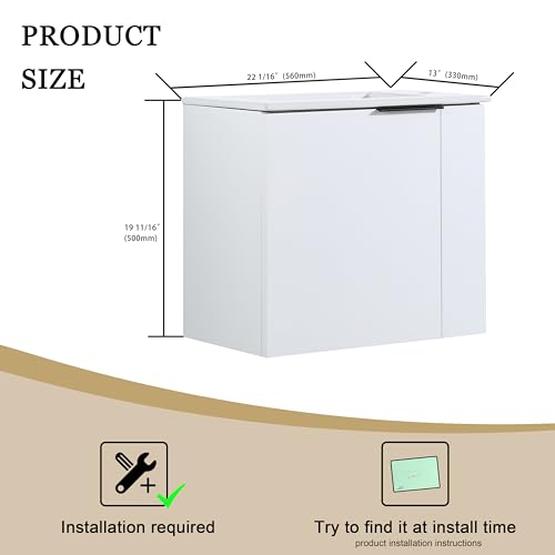 Beingnext 22" Small Floating Vanity view 2