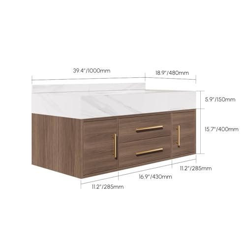 Weibath Floating Bathroom Vanity with view 2