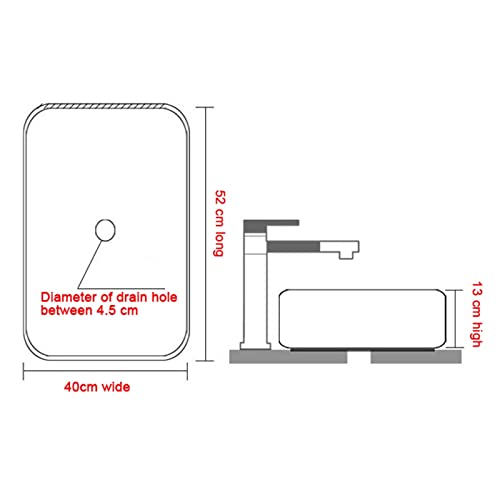 ULTRAWAVE Bathroom Sink 20.4"×15.7" Rectangular view 2