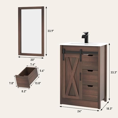 chartustriable 24 Inch Bathroom Vanity view 2