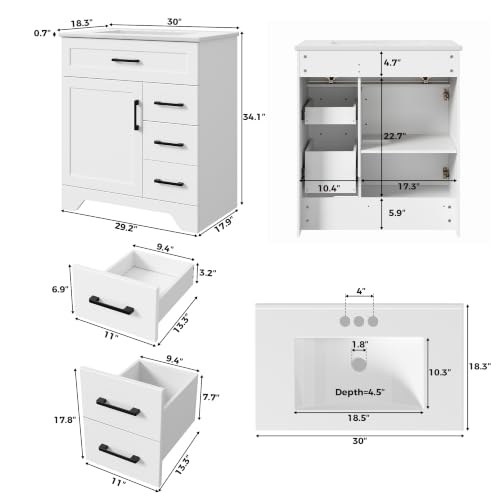 LIKIMIO 30" Bathroom Vanity with view 2