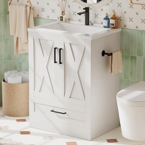 JUMMICO 24" Bathroom Vanity with view 3