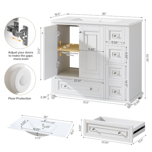 Tribesigns 36" Bathroom Vanity with view 2