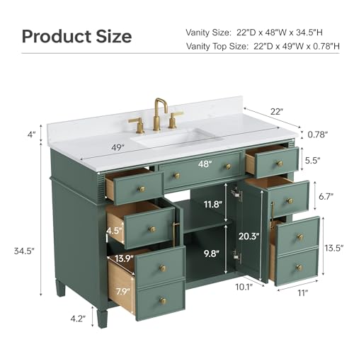 DELUXE LIVING 48" Bathroom Vanity view 2