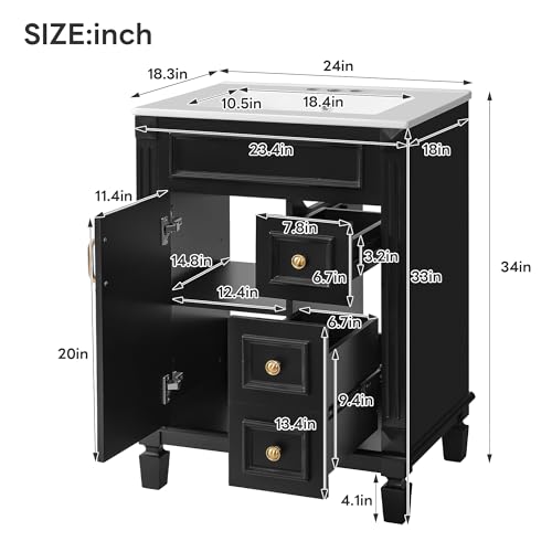FUvellamo 24" Bathroom Vanity with view 2