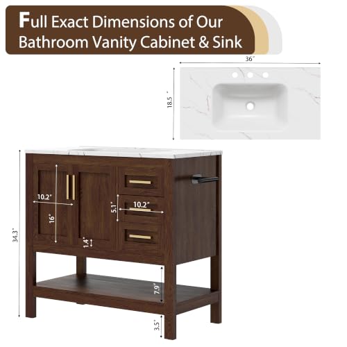 XHOMOPT 36 Inch Bathroom Vanity view 2