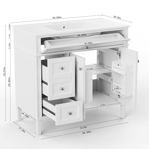 OWIPAW 36" Bathroom Vanity with view 2