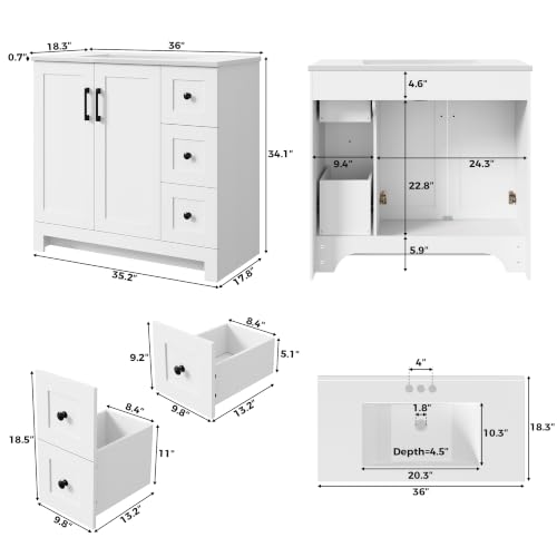 LIKIMIO 36" Bathroom Vanity with view 2