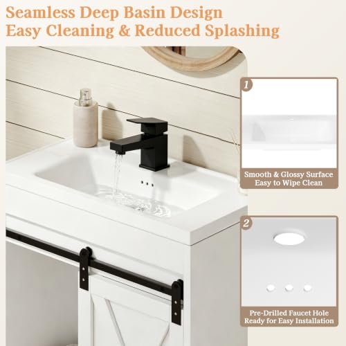 30" Bathroom Vanity with Sink view 4