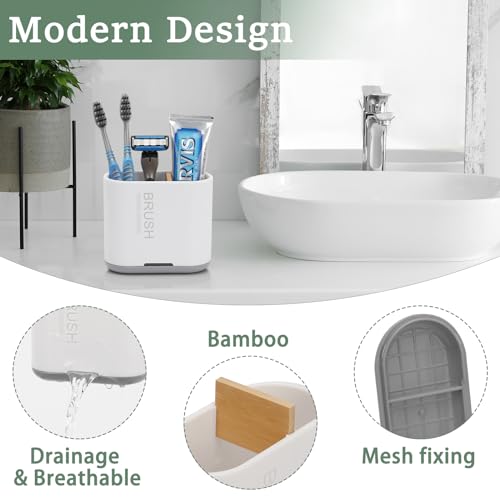 Bamboo Toothbrush Holder for Bathrooms view 2