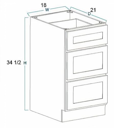 18" White Shaker Bathroom Drawer view 2