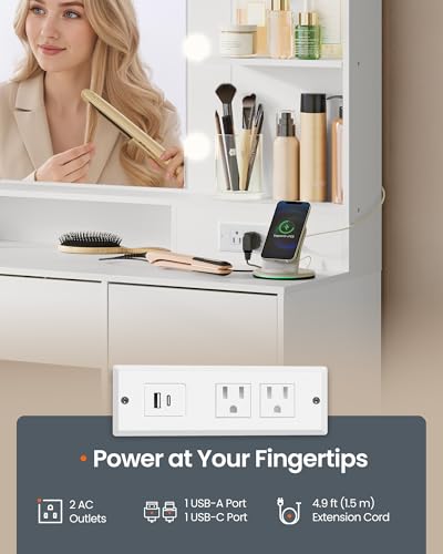 SONGMICS HOME Vanity Desk with view 5