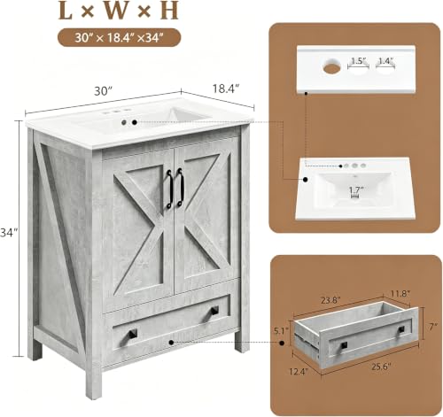 Takywep 30Inch Vanity with Sink view 2