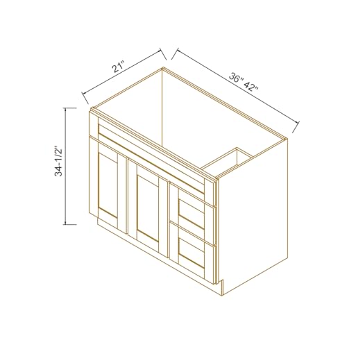 HCIOAN Solid Wood Bathroom Vanity view 3