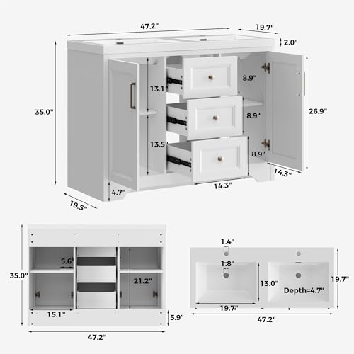 LIKIMIO 47.2" Bathroom Vanity with view 2