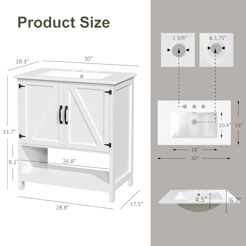 ELEVACHIC 30" Bathroom Vanity with view 2