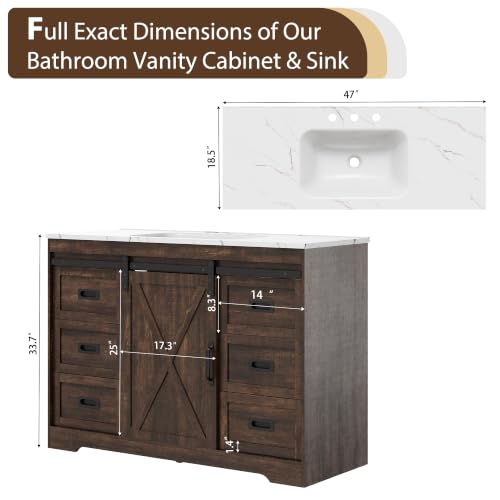 XHOMOPT 47 Inch Bathroom Vanity view 2