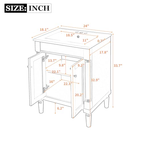 Merax 24" Bathroom Vanity with view 2