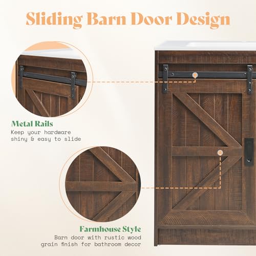 AMERLIFE Sliding Barn Door Bathroom view 3