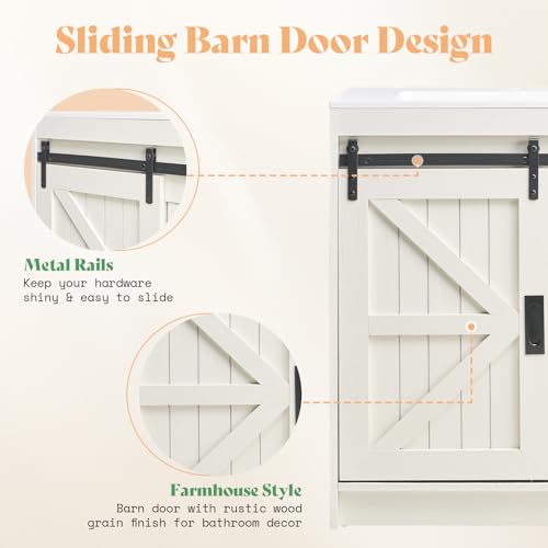 AMERLIFE 31" Farmhouse Bathroom Vanity view 3