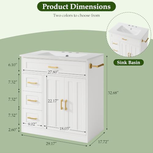 Vabches 30 Inch Bathroom Vanity view 2