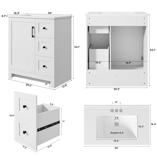 LIKIMIO 30" Bathroom Vanity with view 2