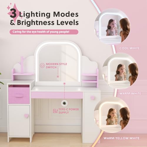 Frogprin Kids Vanity with Lights view 3