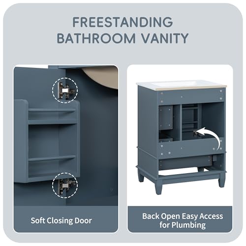 24" Bathroom Vanity with Sink view 5