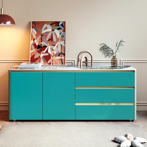 Stickyart 24"x160" Turquoise Wallpaper Peel view 4