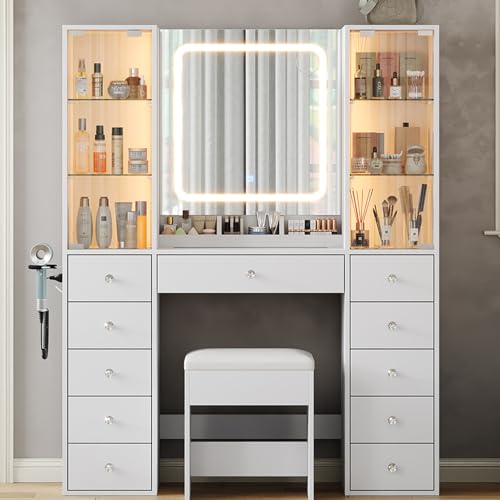 Yanosaku Vanity Desk with Mirror view 3