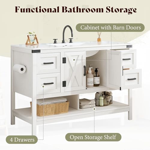 AMERLIFE 48" White Farmhouse Double view 5