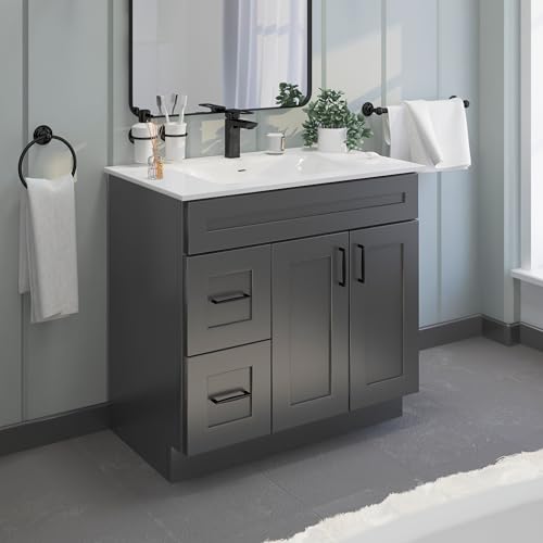 Gray Shaker Bathroom Vanity Sink