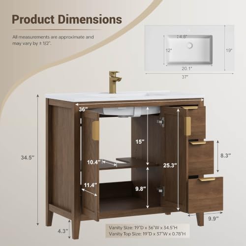 DELUXE LIVING 36 Inch Modern view 2