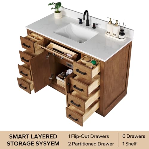 XWNE 48-inch Dark Walnut Bathroom view 5