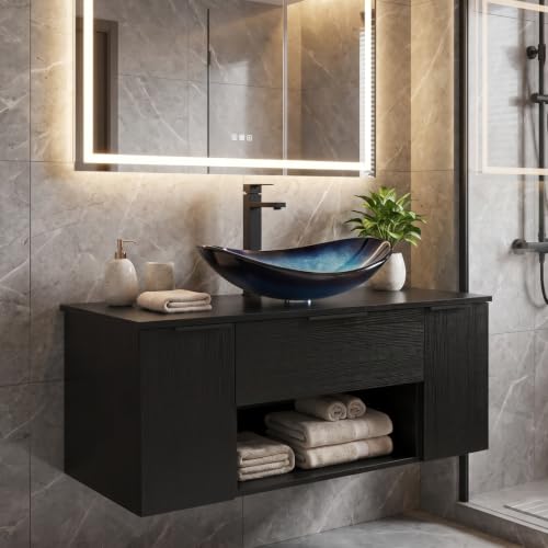 SOLIDEE 36 Inch Black Floating