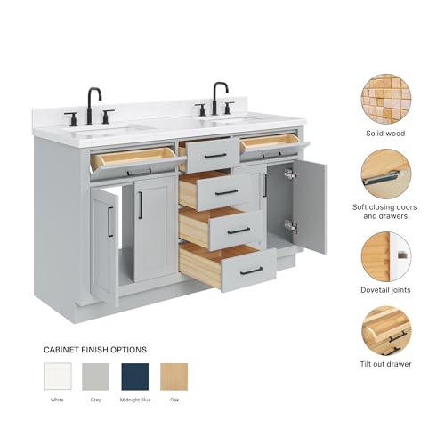 ARIEL Hepburn 60-inch Double Bathroom view 4