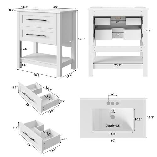LIKIMIO 30" Bathroom Vanity with view 2
