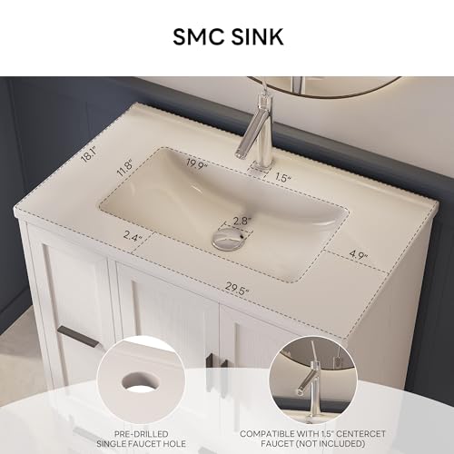LIKIMIO 29.5" Bathroom Vanity with view 5