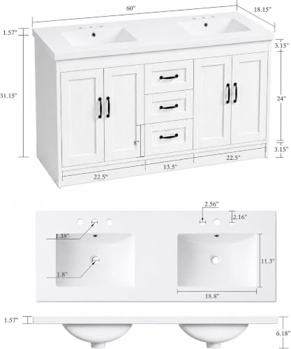 Nordee Axio 60'' Bathroom Vanity view 2