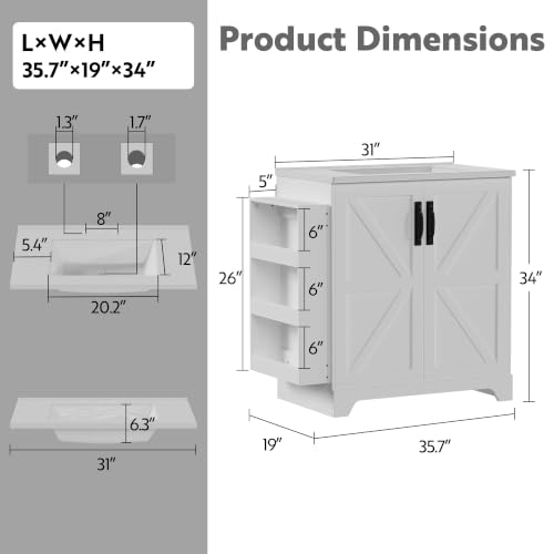 HOPUBUY 36" Bathroom Vanity with view 2