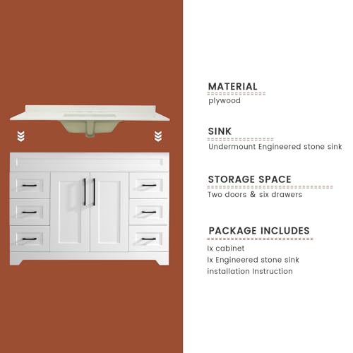 TONYRENA 48" Luxurious Bathroom Vanity view 4